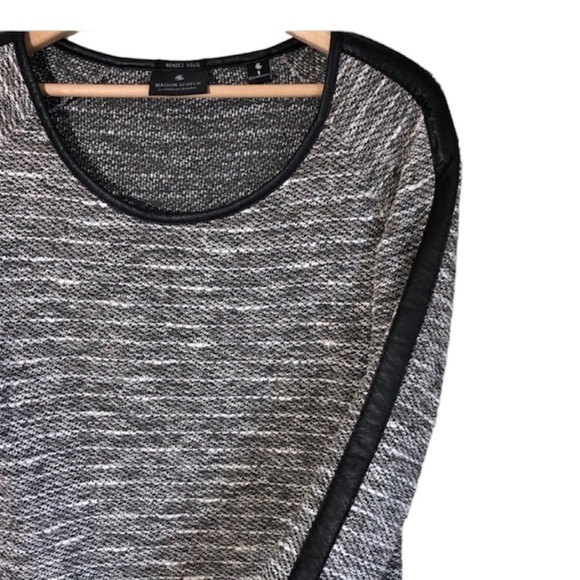 𝅺SCOTCH & Soda Leather Metallic Knit Crewneck Sweater Size 1 = US 4 (Small) - Picture 2 of 10